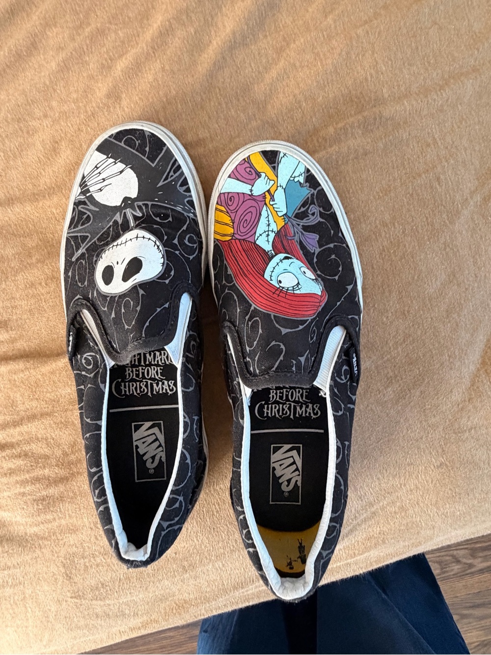 Disney The Nightmare Before Christmas Black Canvas Slip-On Sneakers